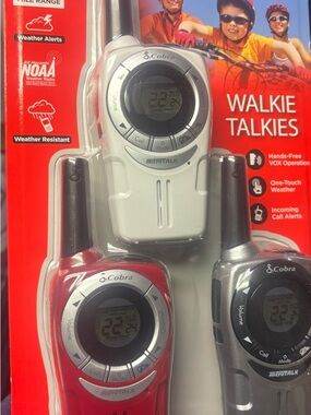 Cobra Red, Silver & Gray MicroTALK Walkie Talkies - 3-Pack